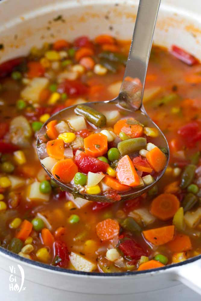 طرز تهیه سوپ سبزیجات کامل