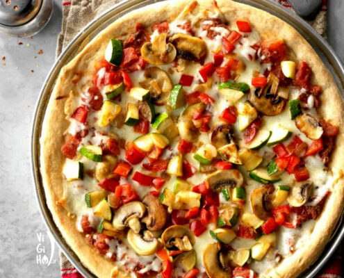 دستور پخت پیتزا کدو گیاهی+ خمیر پیتزا